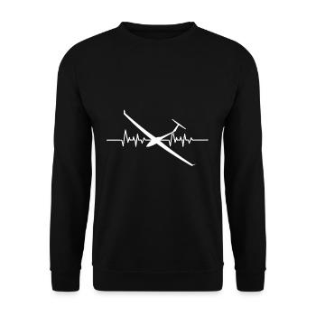 Gliding Pulse Heart - Unisex Sweatshirt - black - Front - Alina (178cm) & Michal (187cm)
