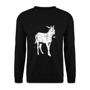 Esel Bauernhof - Unisex Pullover - Schwarz - Vorne - Alina (178cm) & Michal (187cm)