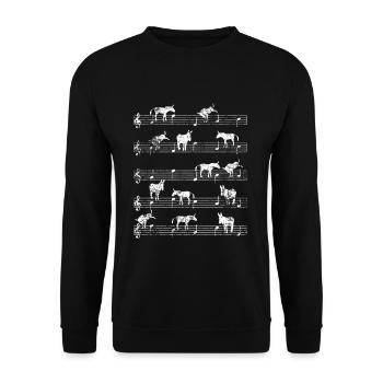 Musique d'âne - Sweat-shirt Unisexe - noir - Devant - Alina (178cm) & Michal (187cm)