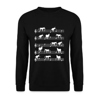 Esel Musiker - Unisex Pullover - Schwarz - Vorne - Alina (178cm) & Michal (187cm)