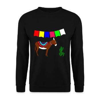 Âne mexicain - Sweat-shirt Unisexe - noir - Devant - Alina (178cm) & Michal (187cm)