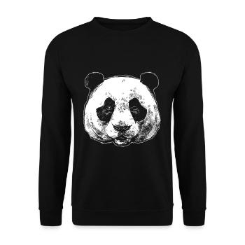 Panda bear - Unisex Sweatshirt - black - Front - Alina (178cm) & Michal (187cm)