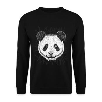 Panda jungle bamboo - Unisex Sweatshirt - black - Front - Alina (178cm) & Michal (187cm)