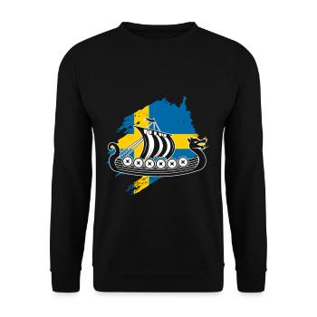 Schweden Wikinger - Unisex Pullover - Schwarz - Vorne - Alina (178cm) & Michal (187cm)