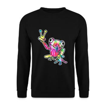 Frog Animal - Unisex Sweatshirt - black - Front - Alina (178cm) & Michal (187cm)