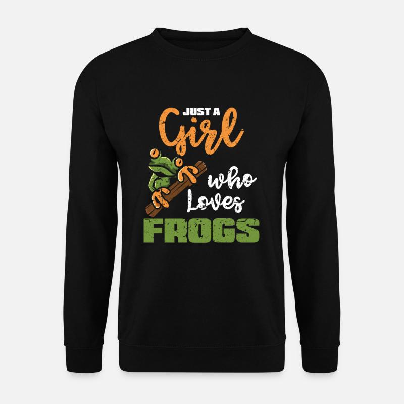 Frosch Mädchen - Unisex Pullover - Schwarz