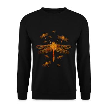 Nature de libellule - Sweat-shirt Unisexe - noir - Devant - Alina (178cm) & Michal (187cm)