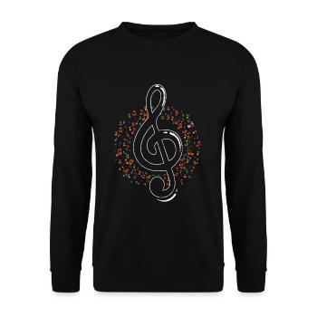 Clef music notes - Unisex Sweatshirt - black - Front - Alina (178cm) & Michal (187cm)