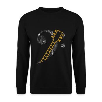 Clef bass clef guitar - Unisex Sweatshirt - black - Front - Alina (178cm) & Michal (187cm)