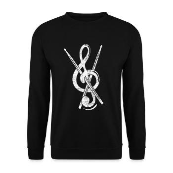 Clef batterie pilons - Sweat-shirt Unisexe - noir - Devant - Alina (178cm) & Michal (187cm)