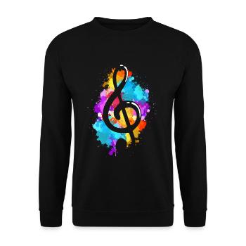 Clé de musique - Sweat-shirt Unisexe - noir - Devant - Alina (178cm) & Michal (187cm)