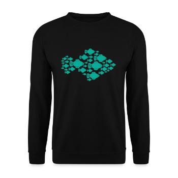 Fisch Tiere - Unisex Pullover - Schwarz - Vorne - Alina (178cm) & Michal (187cm)