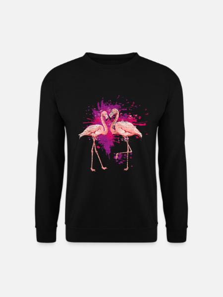 Flamingo Tiere - Unisex Pullover - Schwarz