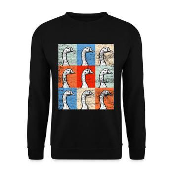 Gans - Unisex Pullover - Schwarz - Vorne - Alina (178cm) & Michal (187cm)