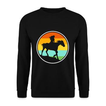 cheval - Sweat-shirt Unisexe - noir - Devant - Alina (178cm) & Michal (187cm)