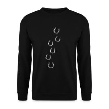 Horse lucky charm - Unisex Sweatshirt - black - Front - Alina (178cm) & Michal (187cm)