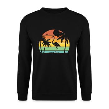 Été flamant rose - Sweat-shirt Unisexe - noir - Devant - Alina (178cm) & Michal (187cm)