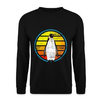 Pinguin - Unisex Pullover - Schwarz - Vorne - Alina (178cm) & Michal (187cm)