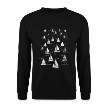 Segeln Geschenkidee - Unisex Pullover - Schwarz - Vorne - Alina (178cm) & Michal (187cm)