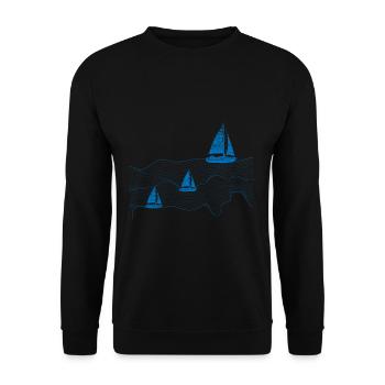 Segeln Meer - Unisex Pullover - Schwarz - Vorne - Alina (178cm) & Michal (187cm)
