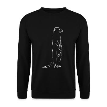 Erdmännchen Niedliches Tier - Unisex Pullover - Schwarz - Vorne - Alina (178cm) & Michal (187cm)