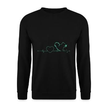 Battement de coeur d'écureuil - Sweat-shirt Unisexe - noir - Devant - Alina (178cm) & Michal (187cm)