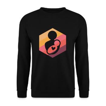 Newborn midwife - Unisex Sweatshirt - black - Front - Alina (178cm) & Michal (187cm)
