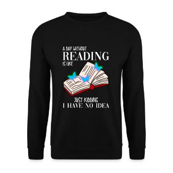 Lesen Leseratte - Unisex Pullover - Schwarz - Vorne - Alina (178cm) & Michal (187cm)
