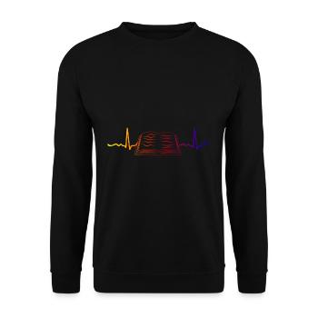 Reading pulse heart - Unisex Sweatshirt - black - Front - Alina (178cm) & Michal (187cm)