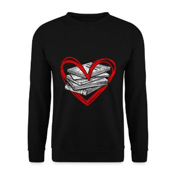 Reading love - Unisex Sweatshirt - black - Front - Alina (178cm) & Michal (187cm)