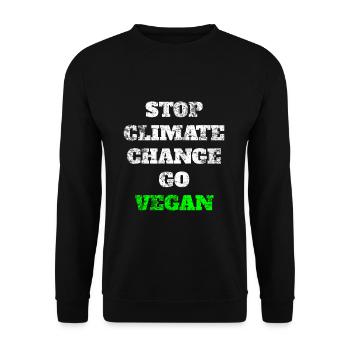 Veganer Klimawandel - Unisex Pullover - Schwarz - Vorne - Alina (178cm) & Michal (187cm)