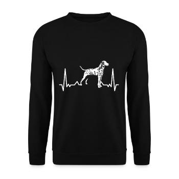 Dalmatian heart pulse - Unisex Sweatshirt - black - Front - Alina (178cm) & Michal (187cm)