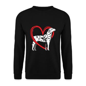 Coeur dalmatien - Sweat-shirt Unisexe - noir - Devant - Alina (178cm) & Michal (187cm)