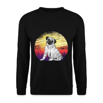 Mops - Unisex Pullover - Schwarz - Vorne - Alina (178cm) & Michal (187cm)
