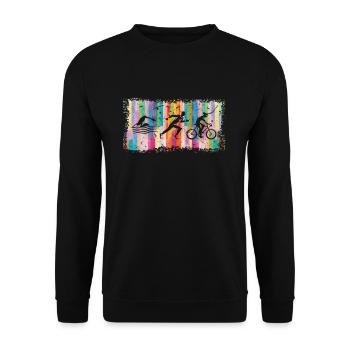 Triathlon Sport - Unisex Sweatshirt - black - Front - Alina (178cm) & Michal (187cm)