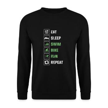 Triathlon - Unisex Sweatshirt - black - Front - Alina (178cm) & Michal (187cm)
