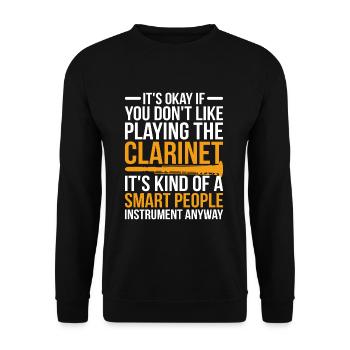Musicien clarinette - Sweat-shirt Unisexe - noir - Devant - Alina (178cm) & Michal (187cm)