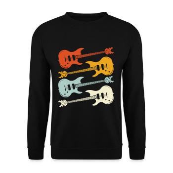 Instrument de musique guitare - Sweat-shirt Unisexe - noir - Devant - Alina (178cm) & Michal (187cm)