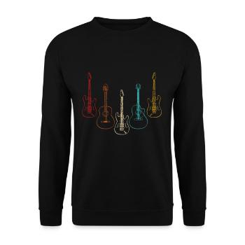 Instrument de musique guitare - Sweat-shirt Unisexe - noir - Devant - Alina (178cm) & Michal (187cm)
