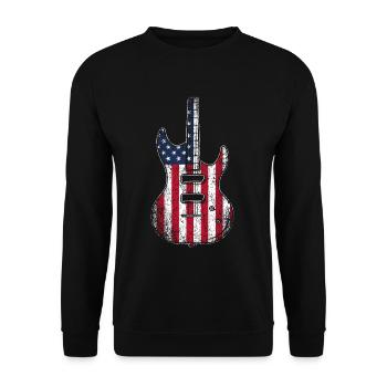 Gitarre USA - Unisex Pullover - Schwarz - Vorne - Alina (178cm) & Michal (187cm)