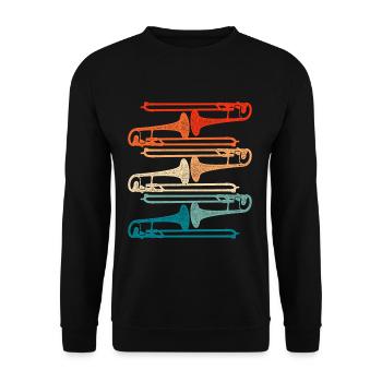 Trombone music - Unisex Sweatshirt - black - Front - Alina (178cm) & Michal (187cm)