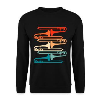 Posaune Musiker - Unisex Pullover - Schwarz - Vorne - Alina (178cm) & Michal (187cm)
