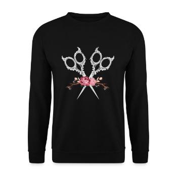 hair stylist - Unisex Sweatshirt - black - Front - Alina (178cm) & Michal (187cm)