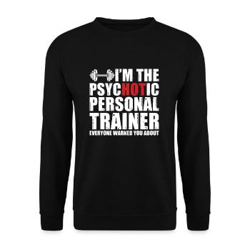 Personal Trainer Geschenkidee - Unisex Pullover - Schwarz - Vorne - Alina (178cm) & Michal (187cm)