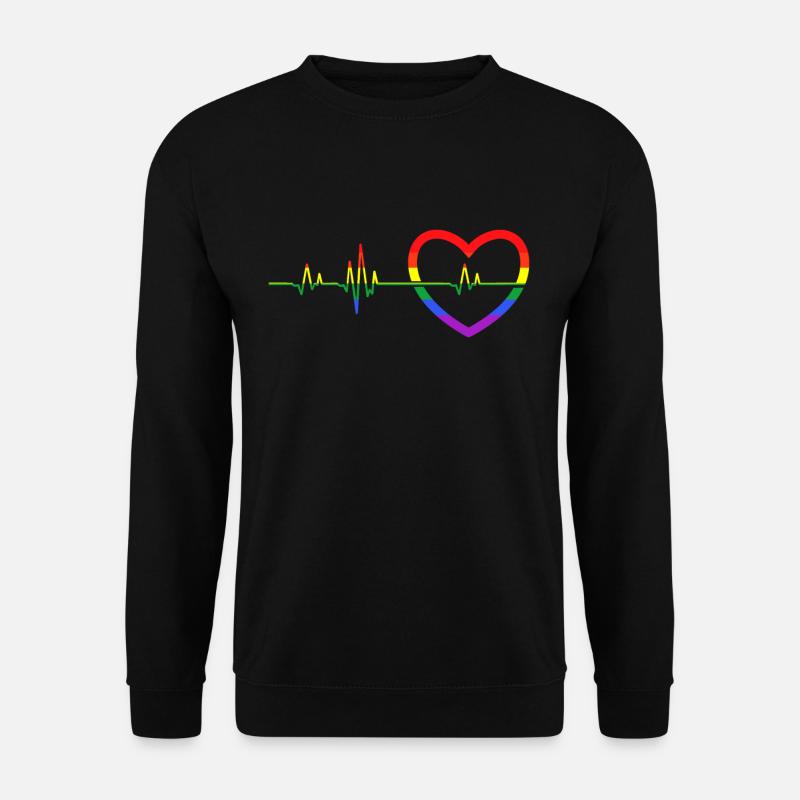 LGBT pulse heart - Unisex Sweatshirt - black