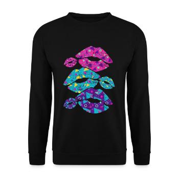 80er Jahre - Unisex Pullover - Schwarz - Vorne - Alina (178cm) & Michal (187cm)