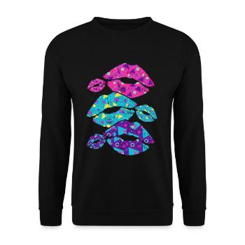 Mode des années 80 - Sweat-shirt Unisexe - noir - Devant - Alina (178cm) & Michal (187cm)