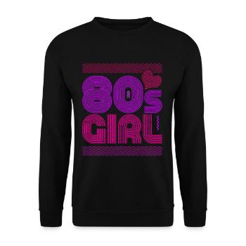 80s girl - Unisex Sweatshirt - black - Front - Alina (178cm) & Michal (187cm)