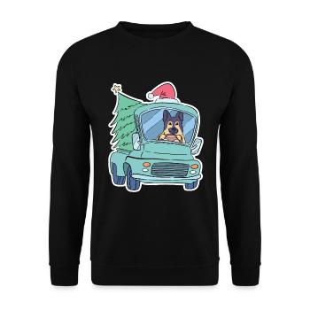 Christmas german shepherd christmas tree - Unisex Sweatshirt - black - Front - Alina (178cm) & Michal (187cm)