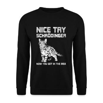 Physics Schrödinger's cat - Unisex Sweatshirt - black - Front - Alina (178cm) & Michal (187cm)